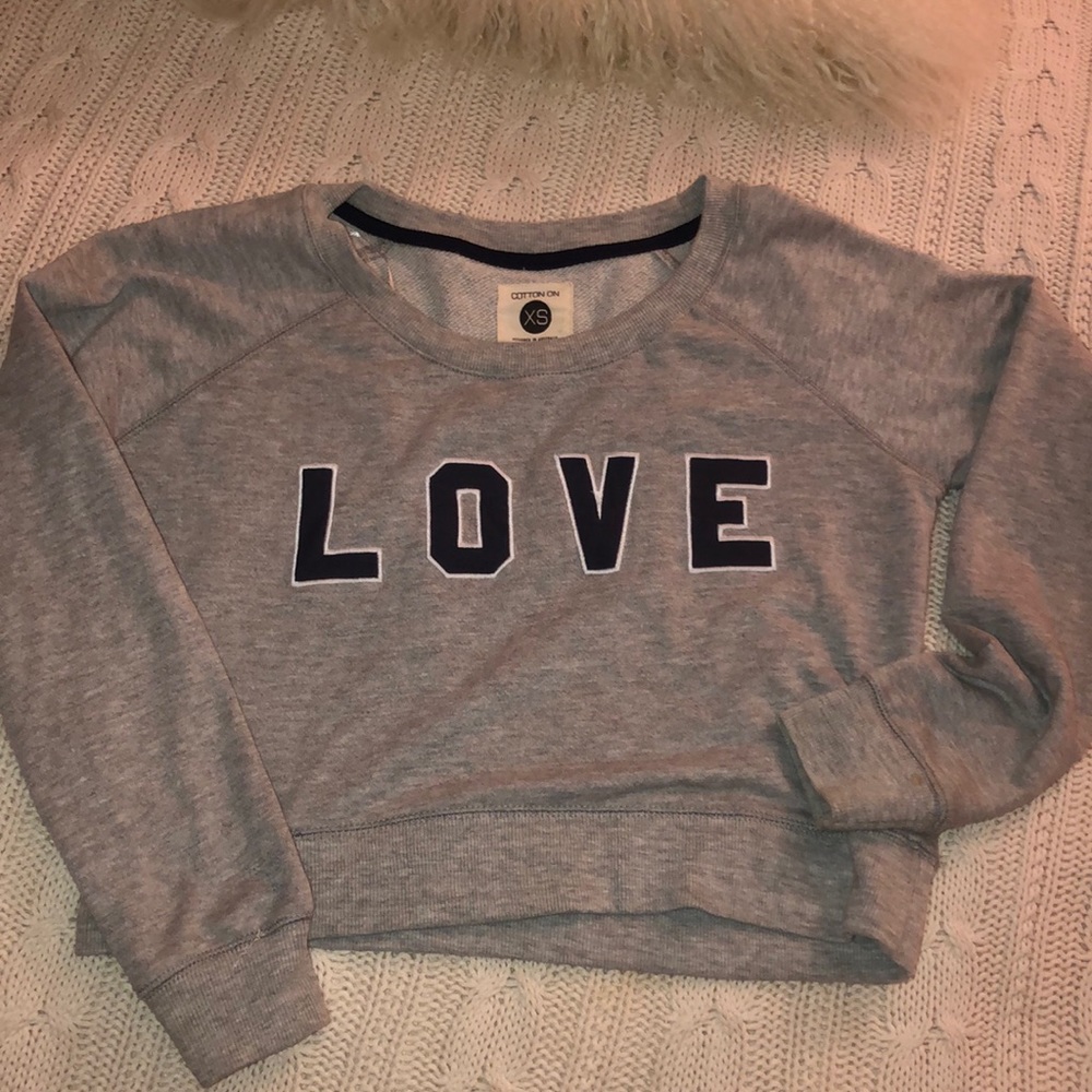 Crop crew sweater